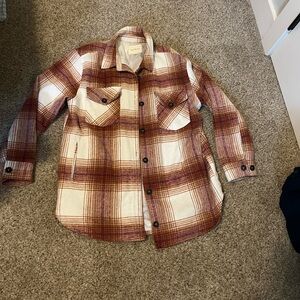 Thread & Supply Tan Plaid Outerwear